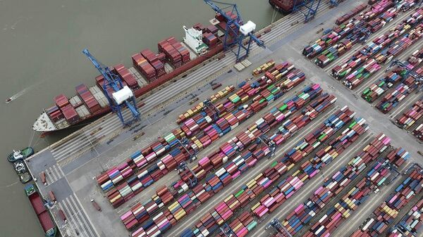 Hàng hoá xuất nhâp khẩu ở cảng container Lạch Huyện, thành phố Hải Phòng - Sputnik Việt Nam