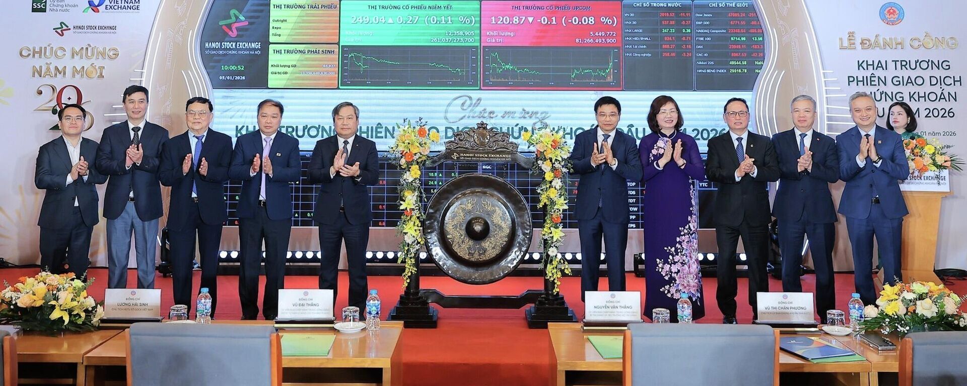 Lễ đánh cồng khai trương giao dịch chứng khoán đầu năm 2026 - Sputnik Việt Nam, 1920, 05.01.2026