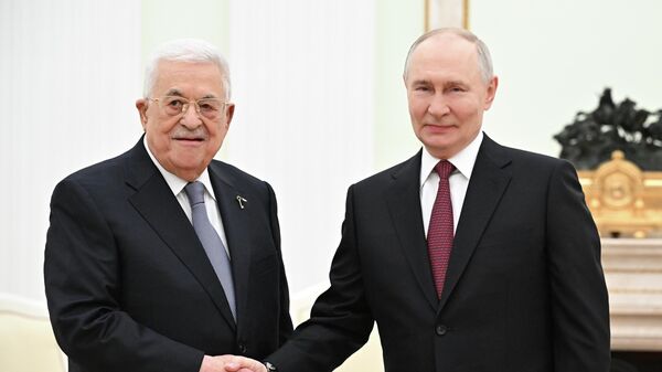 Cuộc gặp giữa Tổng thống Nga Vladimir Putin và Tổng thống Palestine Mahmoud Abbas - Sputnik Việt Nam