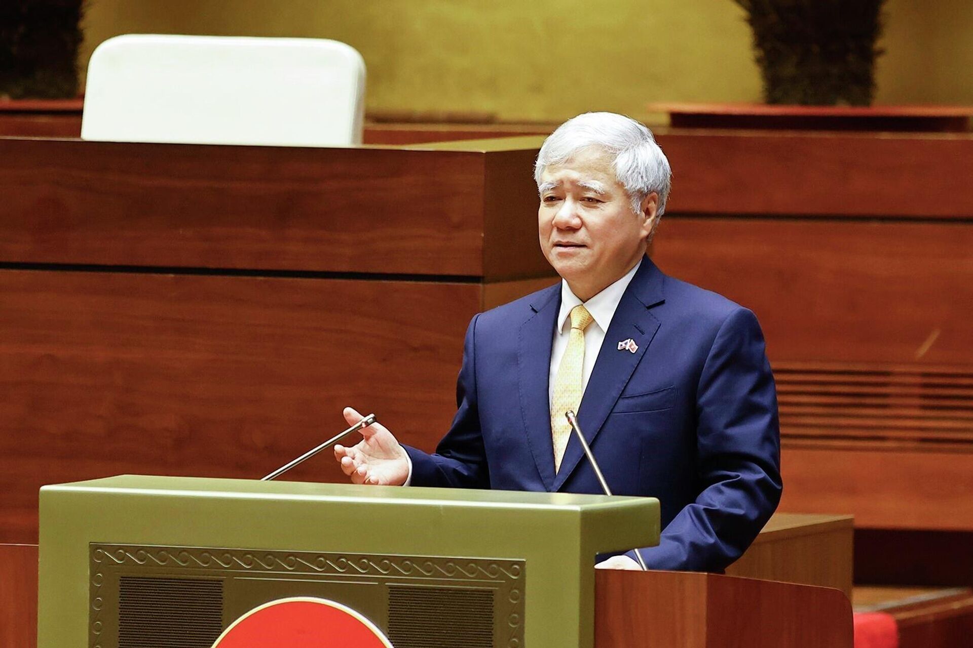 Đồng chí Đỗ Văn Chiến, Uỷ viên Bộ Chính trị, Phó Bí thứ Thường trực Đảng uỷ Quốc hội, Phó Chủ tịch Thường trực Quốc hội trình bày chuyên đề “thông báo nhanh kết quả Đại hội đại biểu toàn quốc lần thứ XIV của Đảng”. Ảnh: Doãn Tấn - TTXVN - Sputnik Việt Nam, 1920, 26.01.2026