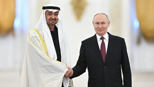 Cuộc gặp giữa Tổng thống Nga Vladimir Putin và Tổng thống UAE Mohammed bin Zayed Al Nahyan - Sputnik Việt Nam