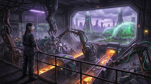 5.2 Tương lai trong hình dung truyền thống và thực tại cyber: Tuấn nhìn thấy thành phố tương lai trong những chiếc smartphone cũ. Nhà máy AI của anh với thiết kế robot "mô phỏng sinh học" tháo dỡ rác điện tử để chiết xuất kim loại hiếm - Sputnik Việt Nam