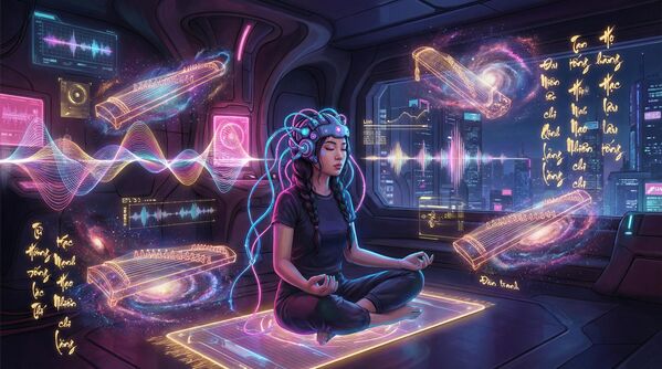 6.2 Tương lai trong hình dung truyền thống và thực tại cyber: Linh không soạn nhạc, cô nghĩ nhạc. Giao diện "não - máy tính" đọc cảm xúc và biến thành giai điệu kết hợp âm thanh với nhạc ambient vũ trụ - Sputnik Việt Nam