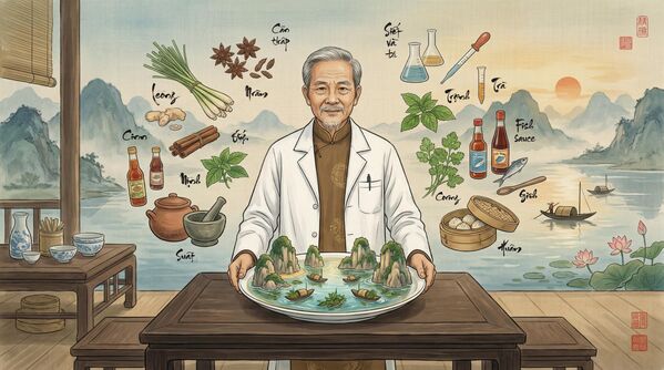 8.1 Tương lai trong hình dung truyền thống và thực tại cyber: Kiên - nhà giả kim vị giác. Đầu bếp AI của anh phân tích hàng nghìn công thức cổ truyền và sáng tạo món mới cân bằng hoàn hảo cho nhịp sinh học. Món đặc sản "Vịnh Phúc Lộc" của anh là bữa trưa cá nhân hóa in bằng máy: vừa củng cố xương cốt như món mắm cá của tổ tiên, vừa tức thì cải thiện tâm trạng nhờ phân tích hormone qua cảm biến sinh học - Sputnik Việt Nam