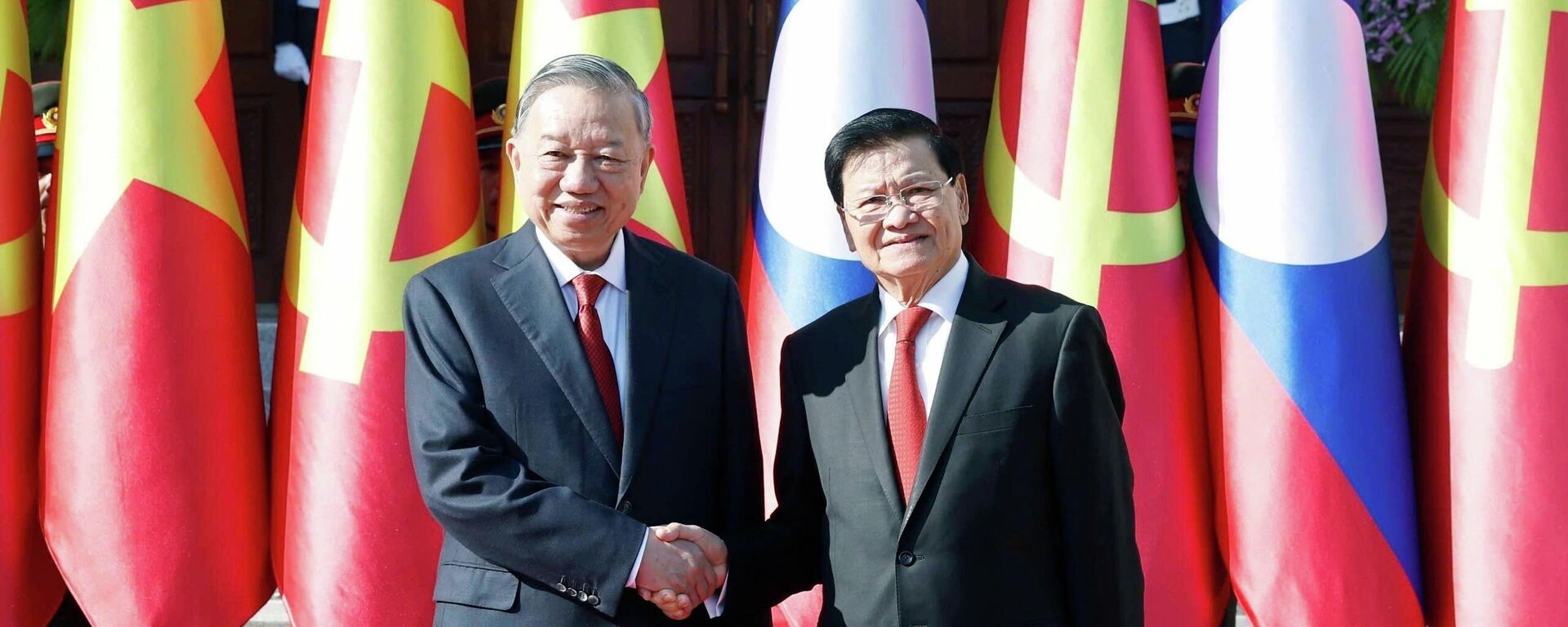 Lễ đón Tổng Bí thư Tô Lâm thăm cấp Nhà nước tới CHDCND Lào - Sputnik Việt Nam, 1920, 05.02.2026