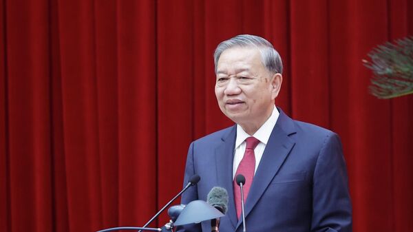 Tổng Bí thư Tô Lâm phát biểu tại cuộc gặp mặt thành viên Tiểu ban chuẩn bị Đại hội XIV của Đảng và Ban Chỉ đạo Tổng kết 40 năm đổi mới - Sputnik Việt Nam