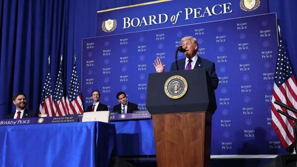 Tổng thống Mỹ Donald Trump phát biểu tại hội nghị thượng đỉnh Hội đồng Hòa bình ở Washington - Sputnik Việt Nam