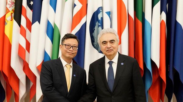 Đại sứ Việt Nam Trịnh Đức Hải và Giám đốc điều hành IEA Fatih Birol - Sputnik Việt Nam