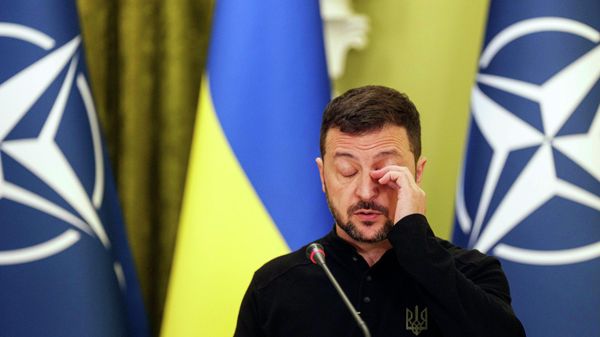 Vladimir Zelensky phát biểu với các phóng viên trong cuộc họp báo chung với Tổng thư ký NATO Mark Rutte ở Kiev, Ukraina, ngày 3 tháng 10 năm 2024. - Sputnik Việt Nam