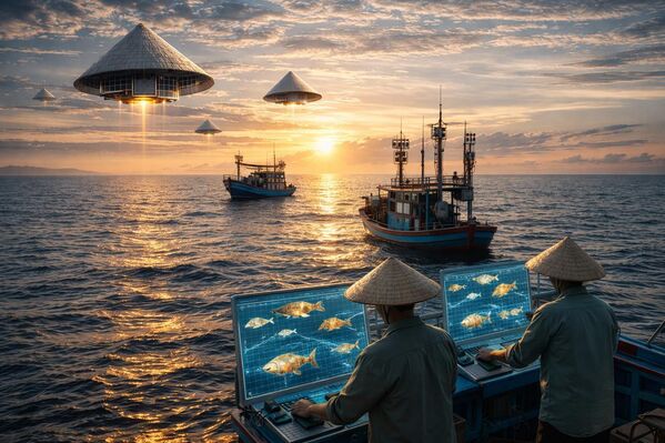 Trang trại vệ tinh: Không gian phục vụ trực tiếp cho nền kinh tế. Vệ tinh không chỉ là thiết bị công nghệ cao trên quỹ đạo, mà còn là công cụ đắc lực hỗ trợ ngư dân bám biển, nông dân canh tác chính xác và cơ quan chức năng giám sát vùng ven biển - Sputnik Việt Nam