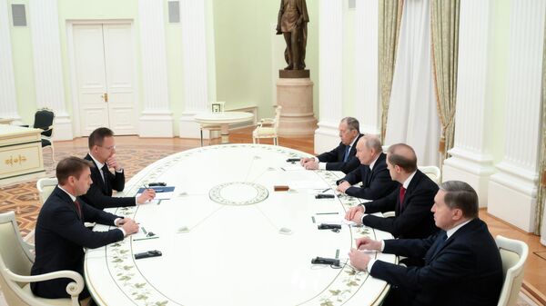 Cuộc gặp giữa Tổng thống Vladimir Putin và Ngoại trưởng Hungary Péter Szijjártó - Sputnik Việt Nam