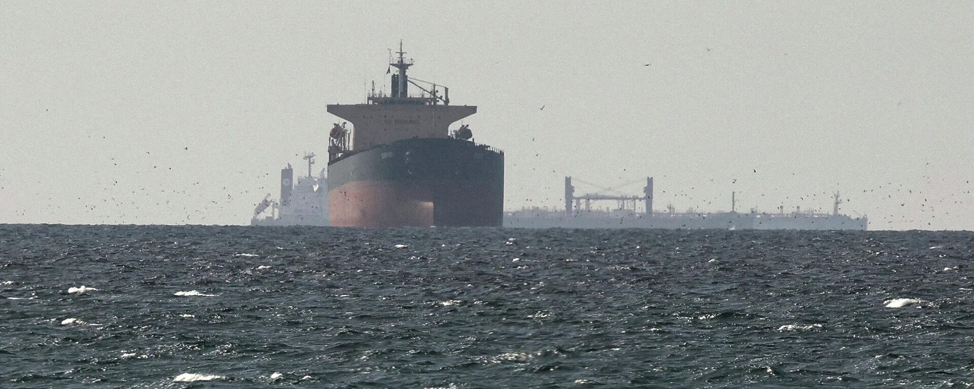 Các tàu chở dầu di chuyển qua Vịnh Ba Tư, gần eo biển Hormuz, nhìn từ phía bắc Ras al-Khaimah, gần biên giới với trung tâm hành chính Musandam ở Oman - Sputnik Việt Nam, 1920, 16.03.2026