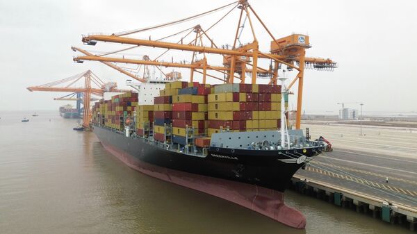 Các doanh nghiệp xuất nhập hàng tại cảng container số 3 và số 4 thuộc Cảng cửa ngõ quốc tế Hải Phòng - Sputnik Việt Nam
