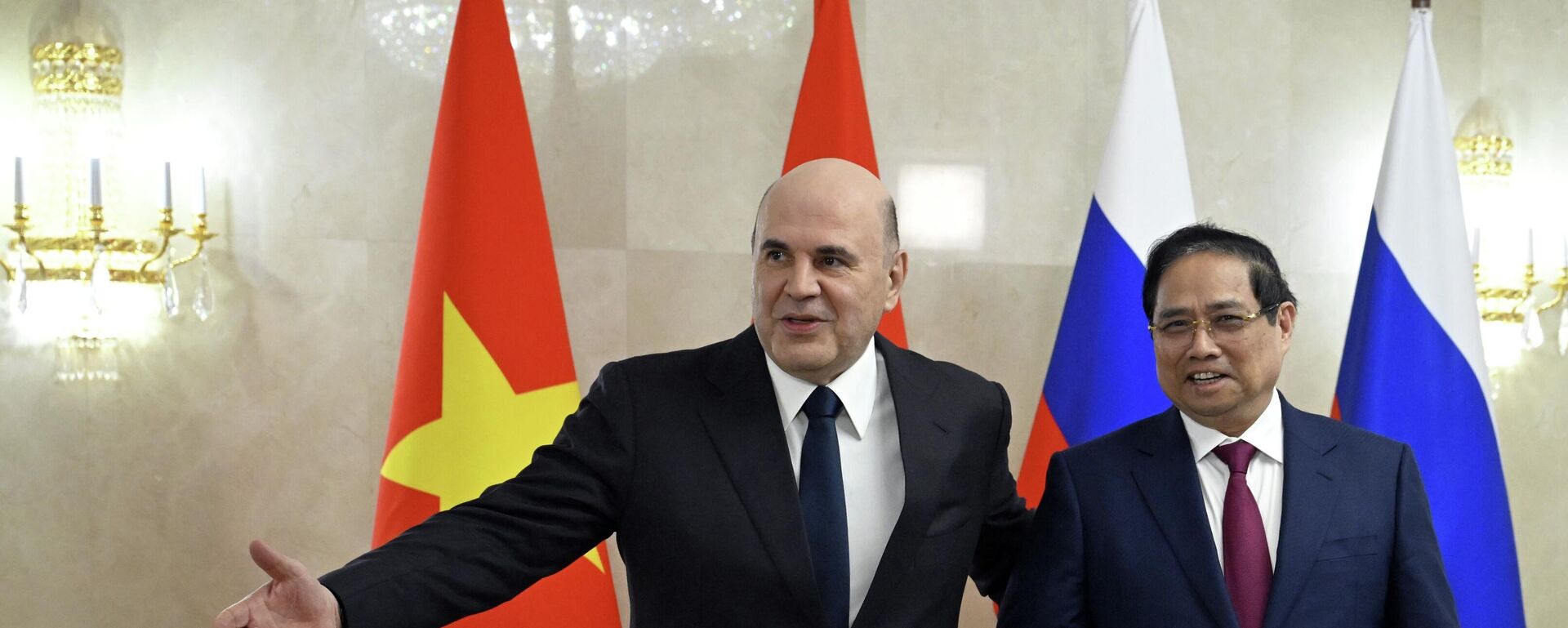 Thủ tướng Mikhail Mishustin tiến hành hội đàm với Thủ tướng Việt Nam Phạm Minh Chính - Sputnik Việt Nam, 1920, 23.03.2026