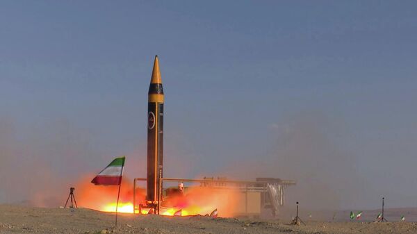 Vụ phóng tên lửa Khorramshahr-4 ở Iran. - Sputnik Việt Nam
