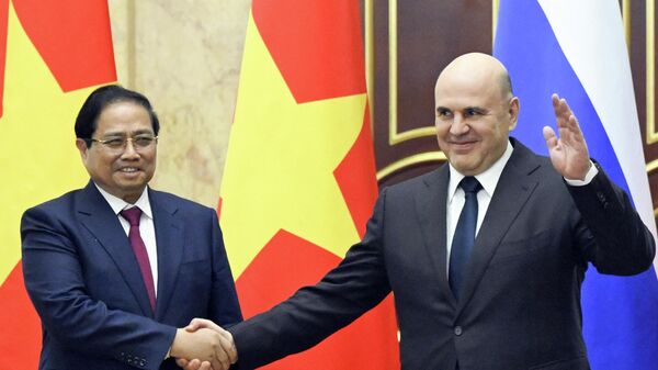 Thủ tướng Mikhail Mishustin đã có cuộc hội đàm với Thủ tướng Việt Nam Phạm Minh Chính. - Sputnik Việt Nam