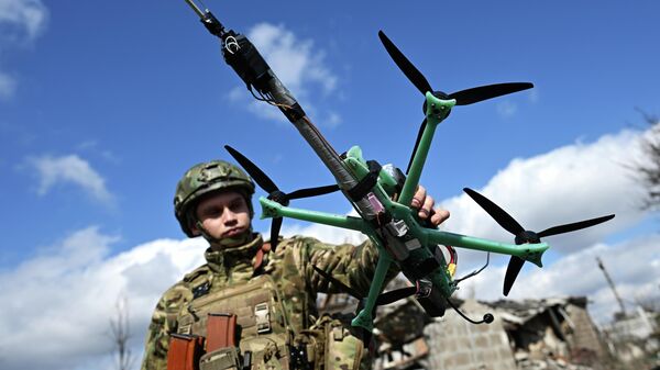 Công tác chiến đấu của phi đội máy bay không người lái đánh chặn Boomerang thuộc nhóm quân Trung tâm theo hướng Dnepropetrovsk - Sputnik Việt Nam