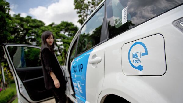 Một chiếc xe điện BYD sản xuất tại Trung Quốc ở Bangkok, Thái Lan. - Sputnik Việt Nam