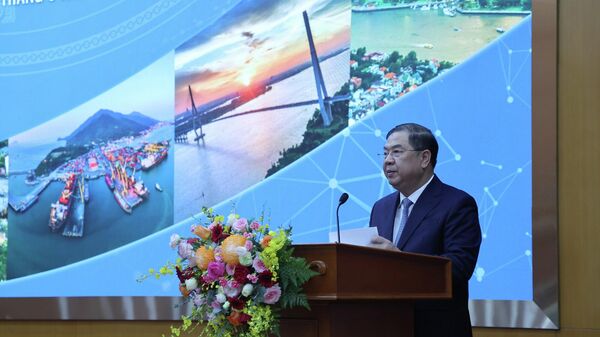 Phó Thủ tướng Thường trực Chính phủ Phạm Gia Túc dự và phát biểu tại Hội nghị công bố điều chỉnh Quy hoạch tổng thể quốc gia và các quy hoạch vùng thời kỳ 2021-2030, tầm nhìn đến năm 2050 - Ảnh: VGP/Phương Nguyên - Sputnik Việt Nam