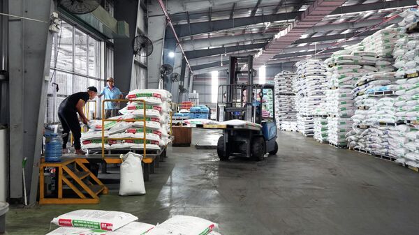 Công nhân sản xuất tại Công ty TNHH Hải Đại (Khu công nghiệp Hòa Phú, xã Phú Quới, tỉnh Vĩnh Long) - Sputnik Việt Nam