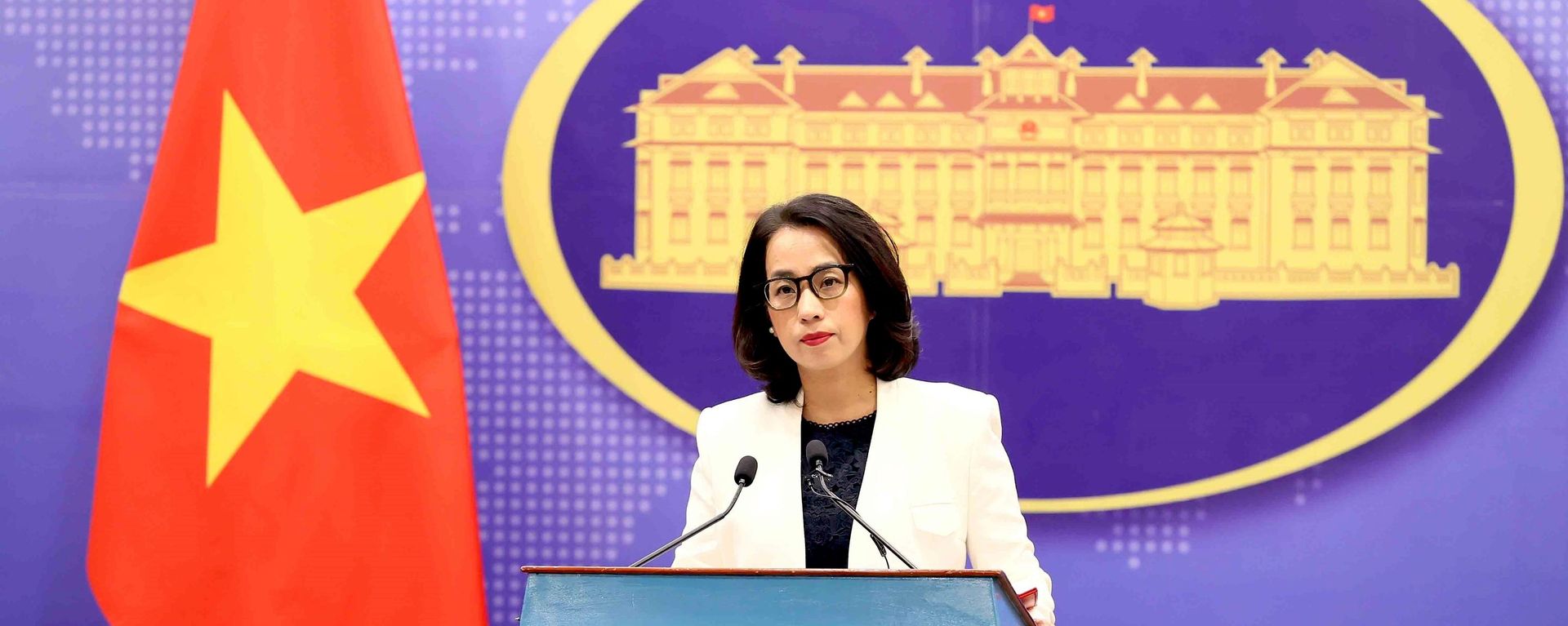 Người phát ngôn Bộ Ngoại giao Phạm Thu Hằng chủ trì họp báo - Sputnik Việt Nam, 1920, 20.08.2026
