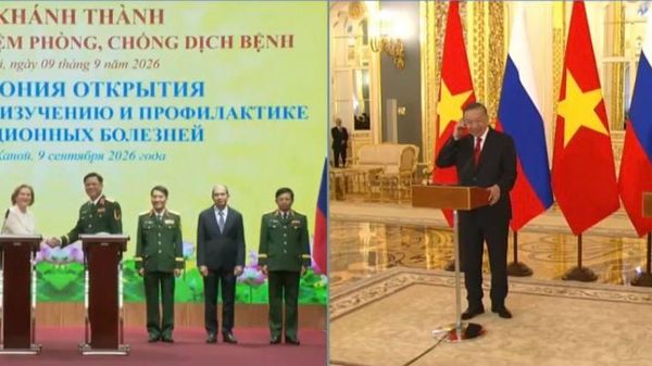 Ông Putin và Chủ tịch nước Việt Nam khánh thành phòng thí nghiệm nghiên cứu bệnh truyền nhiễm - Sputnik Việt Nam