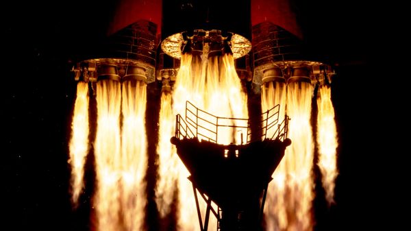 Vụ phóng tên lửa Soyuz-2.1a mang theo tàu vũ trụ Soyuz MS-26 từ sân bay vũ trụ Baikonur. - Sputnik Việt Nam