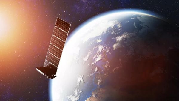 Một vệ tinh trong không gian với phông nền là Trái đất - Sputnik Việt Nam