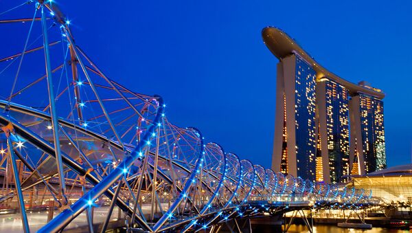 Cầu Helix Bridge ở Singapore. - Sputnik Việt Nam