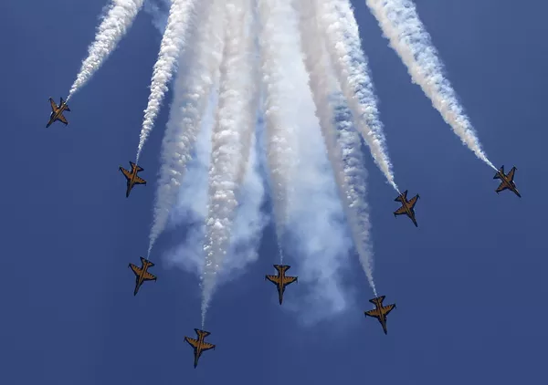 Nhóm thuật lái nhào lộn “Hắc ưng” của Không quân Hàn Quốc tại lễ khai mạc Singapore Airshow 2016. Nhóm thuật lái nhào lộn “Hắc ưng” của Không quân Hàn Quốc tại lễ khai mạc Singapore Airshow 2016. - Sputnik Việt Nam