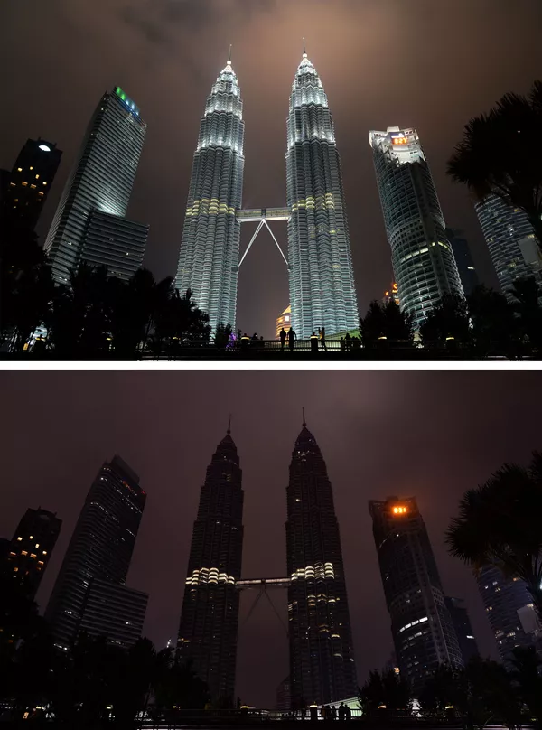 Tháp Petronas ở Malaysia trong Giờ Trái Đất Tháp Petronas ở Malaysia trong Giờ Trái Đất - Sputnik Việt Nam
