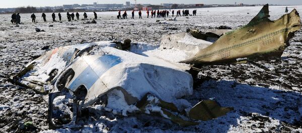 Hiện trường vụ tai nạn máy bay chở khách Boeing-737-800 tại sân bay Rostov-na-Donu - Sputnik Việt Nam