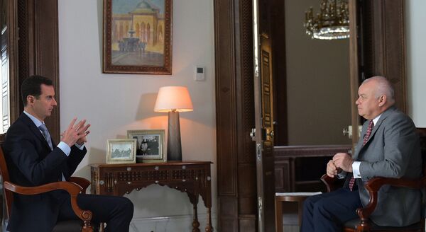 Tổng thống Syria Bashar Assad đã trả lời phỏng vấn độc quyền của Dmitry Kiselev (Rossiya Segodnya)  - Sputnik Việt Nam
