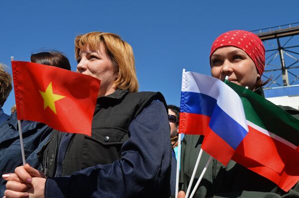 Hạ thủy tại Tatarstan tàu Gepard 3.9 thứ ba xây dựng cho Hải quân Việt Nam - Sputnik Việt Nam