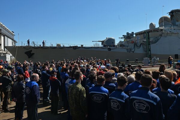 Hạ thủy tại Tatarstan tàu Gepard 3.9 thứ ba xây dựng cho Hải quân Việt Nam - Sputnik Việt Nam