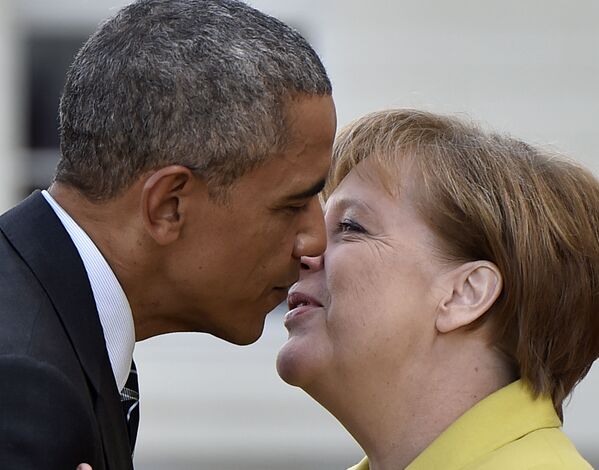 Thủ tướng Đức Angela Merkel và Tổng thống Hoa Kỳ Barack Obama trong cuộc gặp ở Hanover - Sputnik Việt Nam