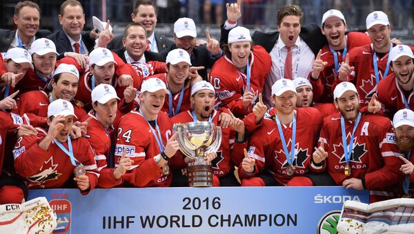 Cầu thủ đội Canada tại lễ trao giải Vô địch hockey thế giới - Sputnik Việt Nam