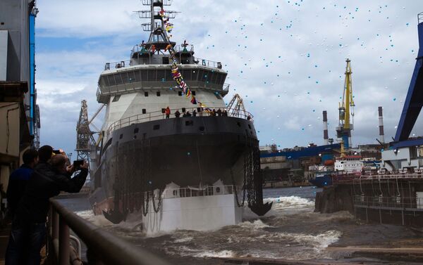 Hạ thủy tàu phá băng Ilya Muromets ở Saint-Peterburg - Sputnik Việt Nam