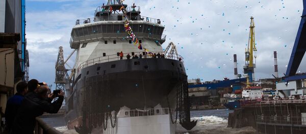 Hạ thủy tàu phá băng Ilya Muromets ở Saint-Peterburg - Sputnik Việt Nam