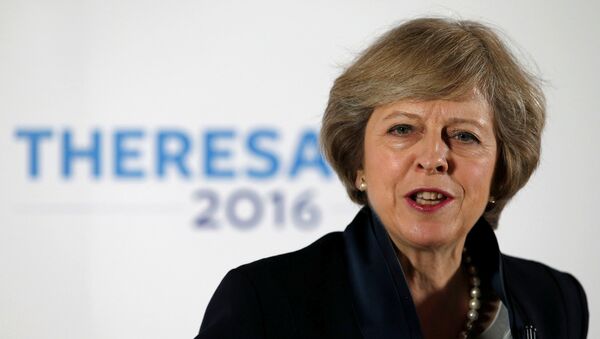 Britain's Home Secretary Theresa May speaks during her Conservative party leadership campaign at the Institute of Engineering and Technology in Birmingham, England, Britain July 11, 2016. - Sputnik Việt Nam