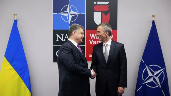 Tổng thống Ukraina Pyotr Poroshenko và Tổng thư ký NATO Jens Stoltenberg - Sputnik Việt Nam