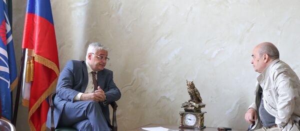 Hiệu trưởng Trường Đại học Năng lượng Matxcơva Nikolai Rogalev trả lời câu hỏi phỏng vấn Sputnik - Sputnik Việt Nam