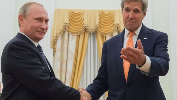 Cuộc gặp Tổng thống Nga Vladimir Putin, Ngoại trưởng Mỹ John Kerry - Sputnik Việt Nam