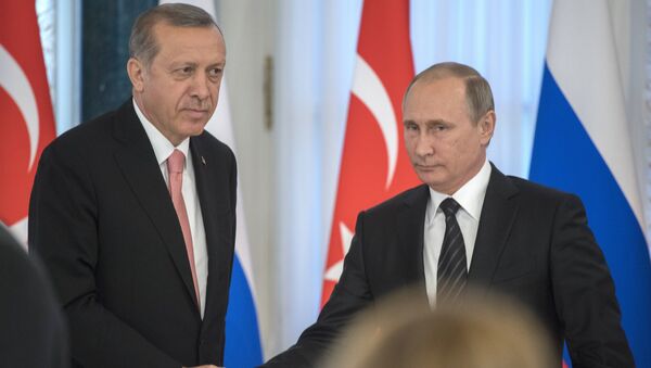 Tổng thống Thổ Nhĩ Kỳ Tayyip Erdogan và Tổng thống Nga Vladimir Putin - Sputnik Việt Nam