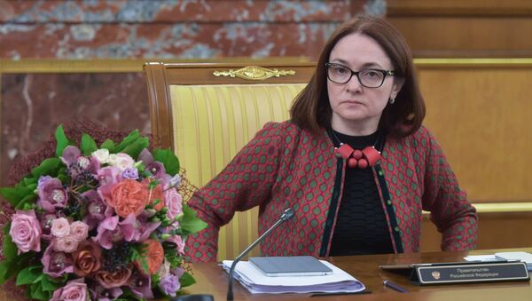 Thống đốc Ngân hàng Trung ương bà Elvira Nabiullina - Sputnik Việt Nam