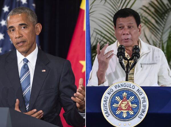 Barack Obama, Rodrigo Duterte  - Sputnik Việt Nam