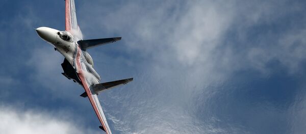 Chiến đấu cơ đa năng Su-27 của đội thuật lái nhào lộn Tráng sĩ Nga” Diễn đàn quốc tế “Quân đội-2016” - Sputnik Việt Nam