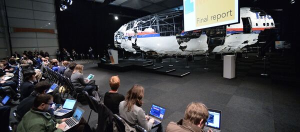 Khôi phục một phần vỏ máy bay Boeing 777 của Malaysia (chuyến bay MH17) để nghiên cứu bối cảnh vụ rơi máy bay ở miền Đông Ukraina ngày 17 tháng Bảy 2014 - Căn cứ quân sự Gilze-Reyen của Hà Lan - Sputnik Việt Nam