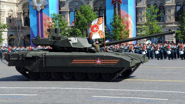 Xe tăng bánh xích T-14 trên nền tảng Armata trong cuộc diễu binh trên Quảng trường Đỏ. - Sputnik Việt Nam