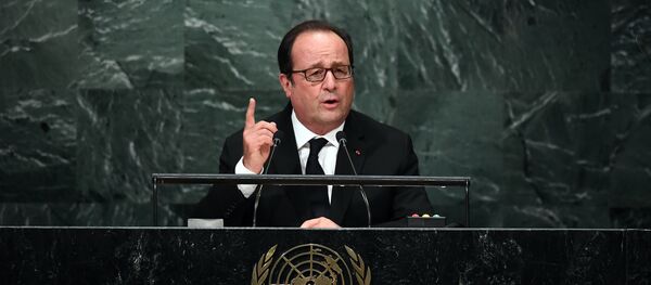 Francois Hollande phát biểu tại Đại hội đồng Liên Hợp Quốc ở New York Francois Hollande phát biểu tại Đại hội đồng Liên Hợp Quốc ở New York - Sputnik Việt Nam